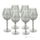 ALKIMIA Set 6 bicchieri vino calici stelo dipinti a mano autentici in vetro di qualità superiore.-Grey