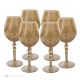 ALKIMIA Set 6 bicchieri vino calici stelo dipinti a mano autentici in vetro di qualità superiore.-Yellow