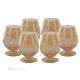 ALKIMIA Set 6 bicchieri calici whisky dipinti a mano autentici in vetro di qualità superiore.-Yellow