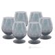ALKIMIA Set 6 bicchieri calici whisky dipinti a mano autentici in vetro di qualità superiore.-Blue