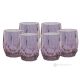 ALKIMIA Set 6 bicchieri acqua dipinti a mano autentici in vetro di qualità superiore design moderno.-Purple
