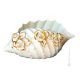 CONCHIGLIA Decorazione da tavolo centrotavola ceramica artistica stile Barocco dettaglio oro 24k Made in Italy