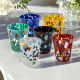 Set 6 bicchierini per liquore in vetro soffiato con murrine fatti a Murano Venezia