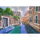 CANALE A VENEZIA Dipinto acrilico su tela moderno Made in Italy 