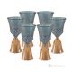 CANALETTO Set 6 bicchieri vino calici stelo dipinti a mano autentici in vetro di qualità superiore.
