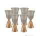 CANALETTO Set 6 bicchieri vino calici stelo dipinti a mano autentici in vetro di qualità superiore.