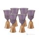 CANALETTO Set 6 bicchieri vino calici stelo dipinti a mano autentici in vetro di qualità superiore.