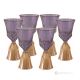 CANALETTO Set 6 bicchieri acqua calici stelo dipinti a mano autentici in vetro di qualità superiore.