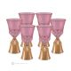 CANALETTO Set 6 bicchieri vino calici stelo dipinti a mano autentici in vetro di qualità superiore.