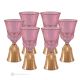 CANALETTO Set 6 bicchieri acqua calici stelo dipinti a mano autentici in vetro di qualità superiore.