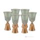 CANALETTO Set 6 bicchieri vino calici stelo dipinti a mano autentici in vetro di qualità superiore.