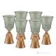 CANALETTO Set 6 bicchieri acqua calici stelo dipinti a mano autentici in vetro di qualità superiore.
