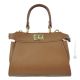 JOLIE borsa a mano e a spalla tracolla donna vera pelle artigianale cognac
