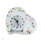 CUORE Orologio da tavolo, in vetro trasparente con gocce, design moderno, fatto a mano