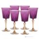 DOMINA Set 6 bicchieri acqua calici stelo dipinti a mano autentici in vetro di qualità superiore.