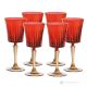 DOMINA Set 6 bicchieri acqua calici stelo dipinti a mano autentici in vetro di qualità superiore.