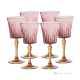 DOMINA Set 6 bicchieri vino calici stelo dipinti a mano autentici in vetro di qualità superiore.