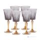 DOMINA Set 6 bicchieri vino calici stelo dipinti a mano autentici in vetro di qualità superiore.