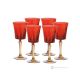 DOMINA Set 6 bicchieri liquore calici stelo dipinti a mano autentici in vetro di qualità superiore.