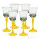 ADAGIO Set 6 bicchieri acqua calici stelo dipinti a mano autentici in vetro di qualità superiore.