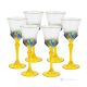 ADAGIO Set 6 bicchieri vino calici stelo dipinti a mano autentici in vetro di qualità superiore.