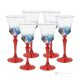 ADAGIO Set 6 bicchieri vino calici stelo dipinti a mano autentici in vetro di qualità superiore.