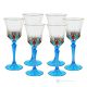 Set 6 bicchieri vino calici stelo dipinti a mano autentici in vetro di qualità superiore.