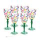 LAURUS Set 6 bicchieri vino calici stelo dipinti a mano autentici in vetro di qualità superiore.