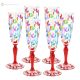LAURUS Set 6 bicchieri calice flute dipinti a mano autentici in vetro di qualità superiore.