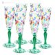 LAURUS Set 6 bicchieri calice flute dipinti a mano autentici in vetro di qualità superiore.