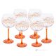 DEGUSTAZIONE Set 6 bicchieri calici stelo dipinti a mano autentici in vetro di qualità superiore.