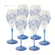 MONTECARLO Set 6 bicchieri vino calici stelo dipinti a mano autentici in vetro di qualità superiore.