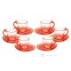 HAPPY Set 6 tazze tazzine caffè espresso con piattino vetro sonoro superiore dipinto a mano