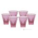 DEBBY Set 6 bicchieri acqua dipinti a mano autentici moderni in vetro di qualità superiore.