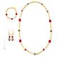 PARURE FUNNY bigiotteria artistica set collana collier bracciale orecchini perle in vetro di Murano con oro 18K fatta a mano autentico Made in Italy