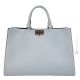 CHICCA Shopper tote borsa a spalla donna vera pelle artigianale grigio