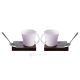 KRISTIAN 1 set 2 tazze con portatazza in legno e cucchiaino porcellana stile moderno fatto a mano autentico Made in Italy