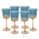 MADDY Set 6 bicchieri acqua calici stelo dipinti a mano autentici in vetro di qualità superiore.