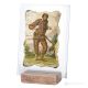 ARLECCHINO soprammobile in marmo giallo e rosso su cristallo Made in Italy