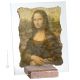 LA GIOCONDA soprammobile in marmo giallo e rosso su cristallo Made in Italy