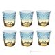 MIDO Set 6 bicchieri acqua dipinti a mano autentici moderni in vetro di qualità superiore.