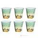 MIDO Set 6 bicchieri acqua dipinti a mano autentici moderni in vetro di qualità superiore.