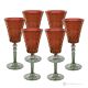 MISTRAL Set 6 bicchieri acqua calici stelo dipinti a mano autentici in vetro di qualità superiore.