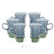MISTRAL Set 6 tazze tè dipinte a mano autentiche moderne in vetro di qualità superiore.