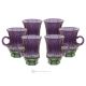 MISTRAL Set 6 tazze tè dipinte a mano autentiche moderne in vetro di qualità superiore.