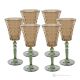 MISTRAL Set 6 bicchieri vino calici stelo dipinti a mano autentici in vetro di qualità superiore.