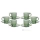 MOM Set 6 tazze cappuccino con piattino dipinte a mano in vetro di qualità superiore.