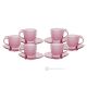 MOM Set 6 tazze cappuccino con piattino dipinte a mano in vetro di qualità superiore.