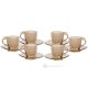 MOM Set 6 tazze cappuccino con piattino dipinte a mano in vetro di qualità superiore.