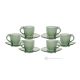 MOM Set 6 tazze tazzine espresso con piattino dipinte a mano in vetro di qualità superiore.